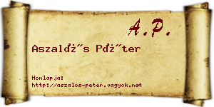 Aszalós Péter névjegykártya