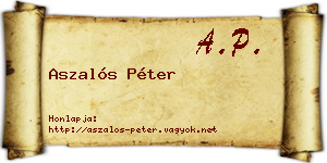 Aszalós Péter névjegykártya